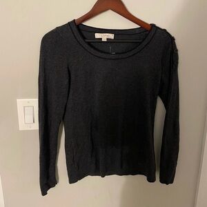 LOFT Charcoal Long Sleeve Top